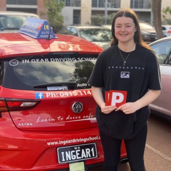 Congratulations Kiera on a fantastic first time manual pass in Joondalup today. Oh so close to the perfect drive! Really well done. Drive Safe.